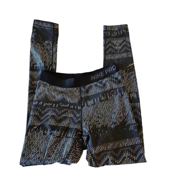 Nike Pro Legging Black And Silver Medium - Picture 3 of 6